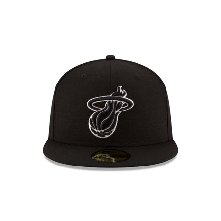 Miami Heat Black & White 59FIFTY Fitted Hat