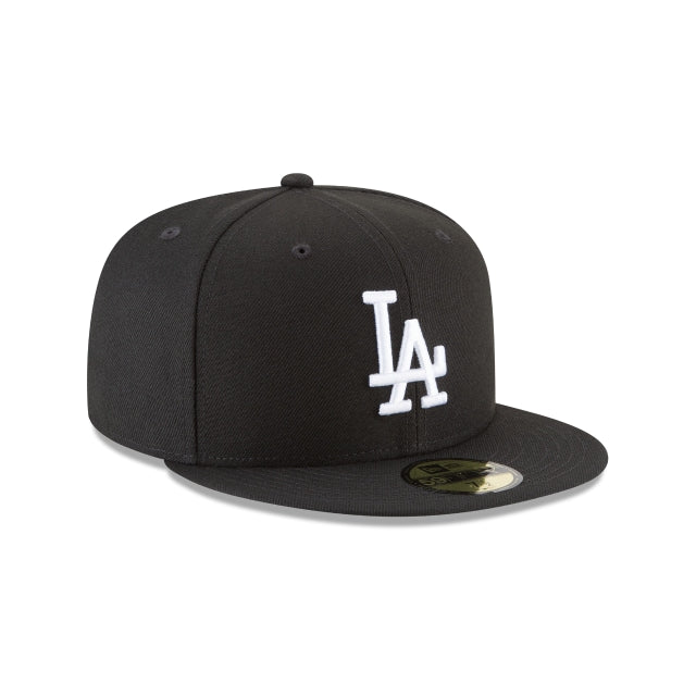 Los Angeles Dodgers Black and White Basic 59FIFTY Fitted Hat – New