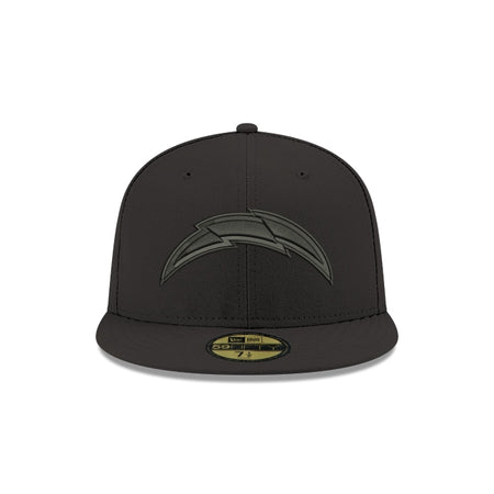 Los Angeles Chargers Black On Black 59FIFTY Fitted Hat