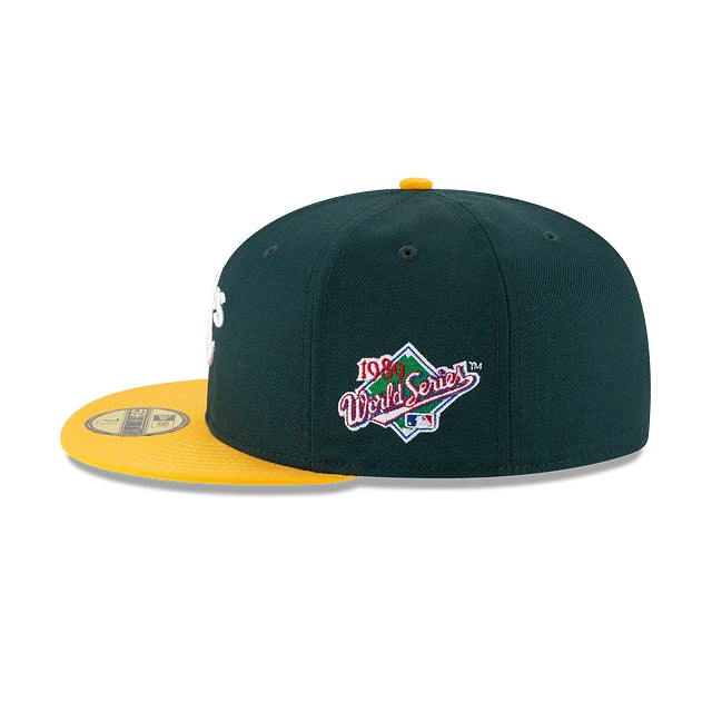 New era a's world series deals side patch 59fifty fitted hat